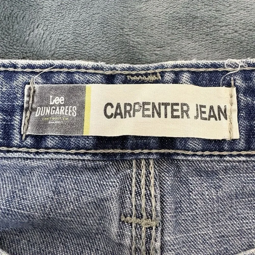 Vintage Y2K Lee Dungarees Carpenter Jeans Mens 36x30 Blue Relaxed Baggy Skater